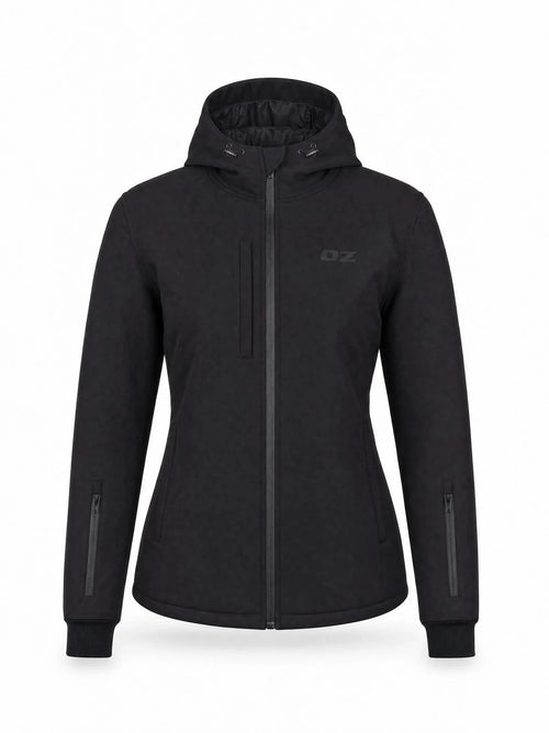 Ladies Softshell Kevlar Motorcycle Hoodie in Black