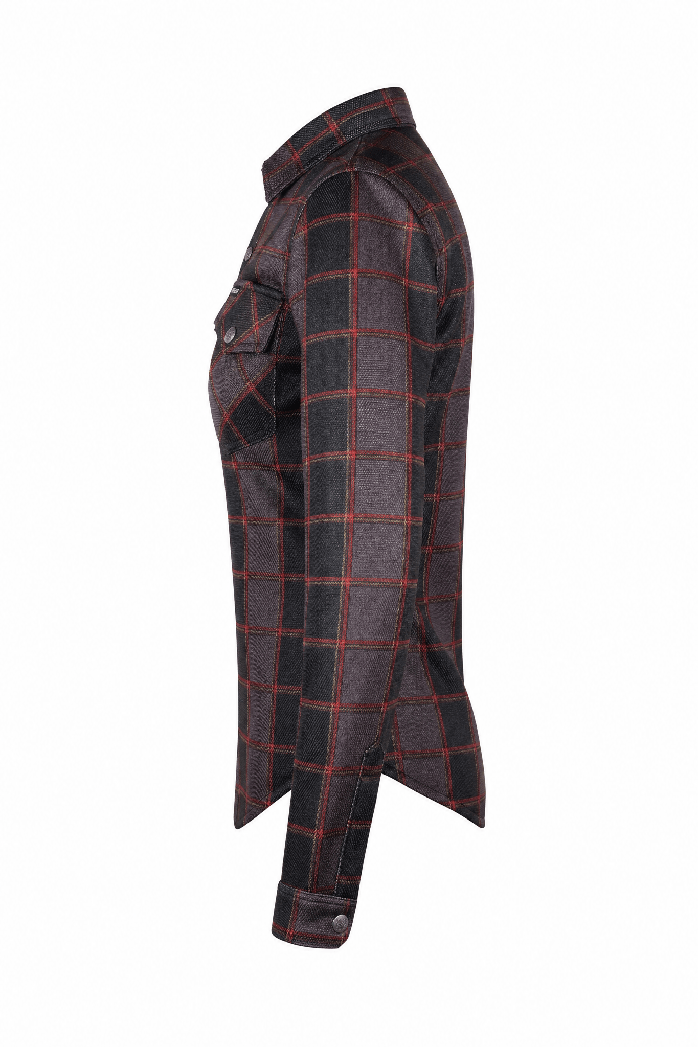 Ladies Summer Mesh Shirt CE AA Dark Grey & Red Plaid - OZ MOTOGEAR - Oz Motogear