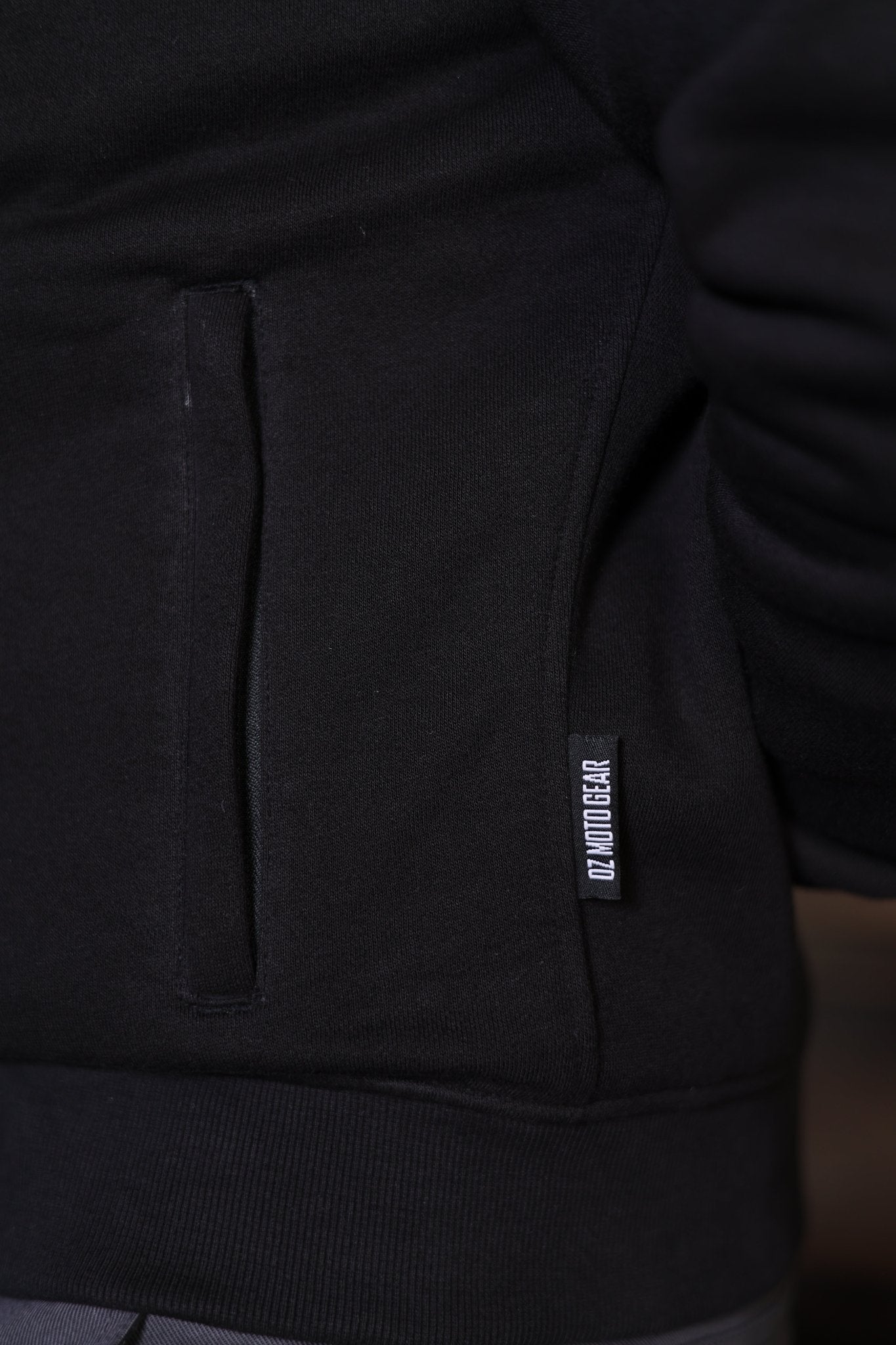 Men's Armored Motorcycle Hoodie - CE AAA Certified Black - OZ MOTOGEAR - Oz Motogear