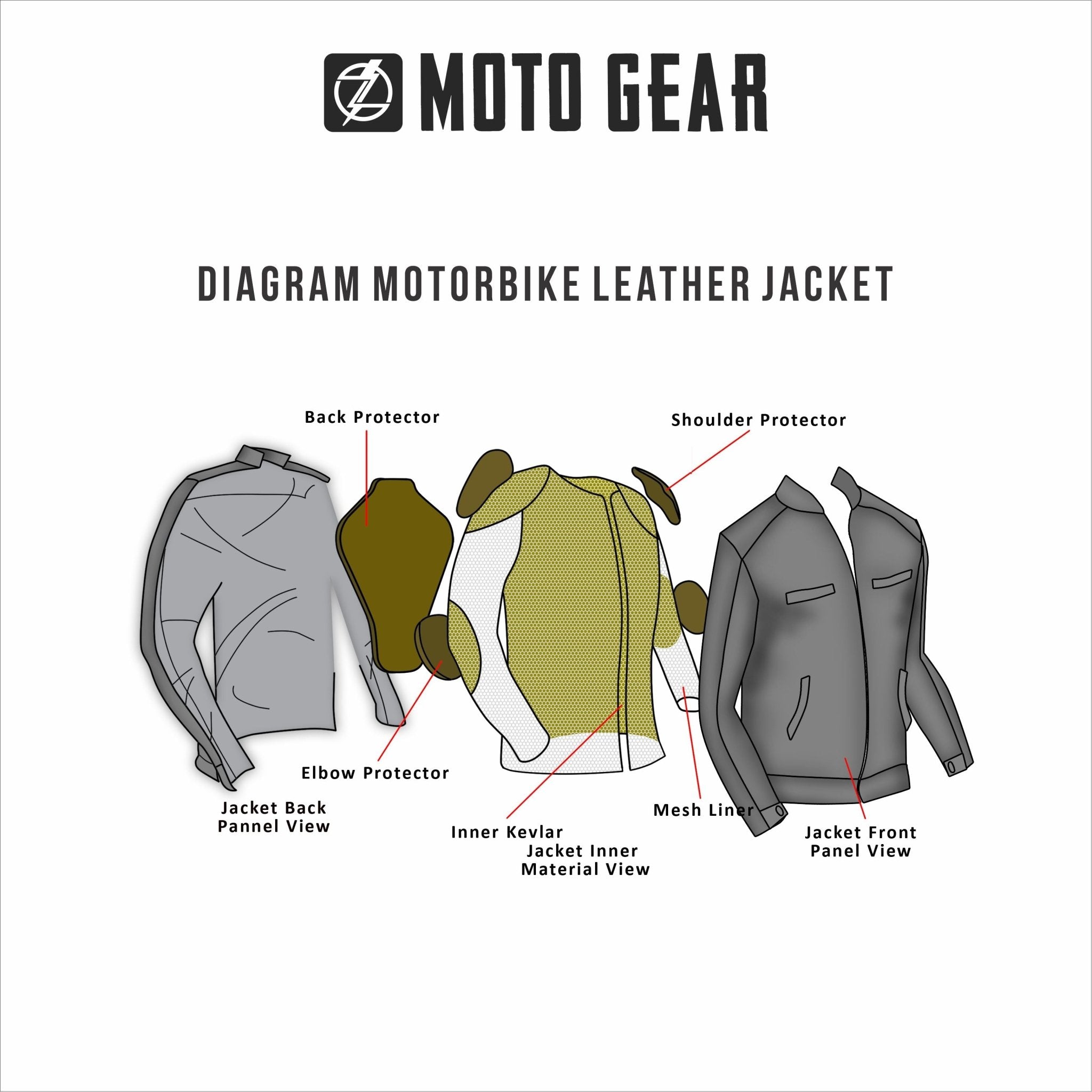 Men's Biker Quilted Leather Jacket Black - OZ MOTOGEAR - Oz Motogear