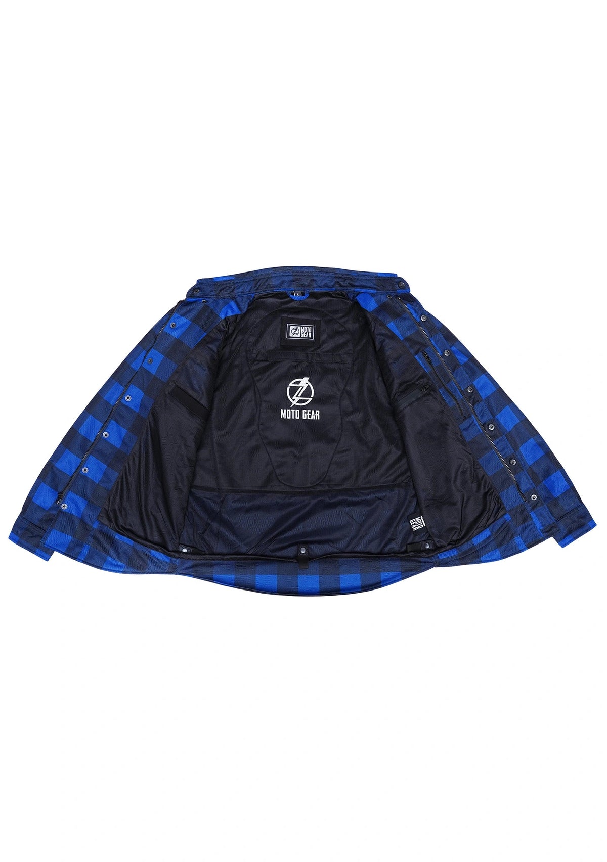 Men's Drifter Mesh Shirt Blue Check - Level 2 Protected - OZ MOTOGEAR - OZ MOTOGEAR
