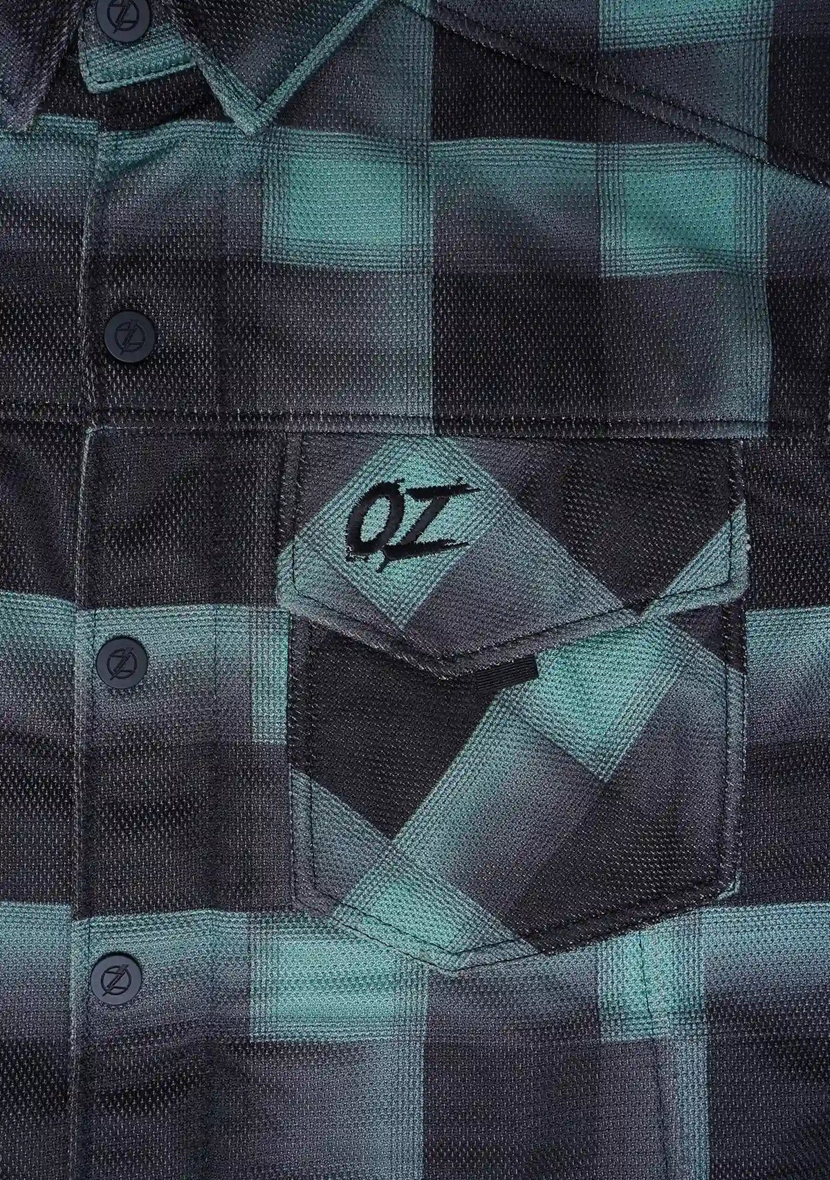 Men's Drifter Mesh Shirt Emrald Check - Level 2 Protected - OZ MOTOGEAR - OZ MOTOGEAR