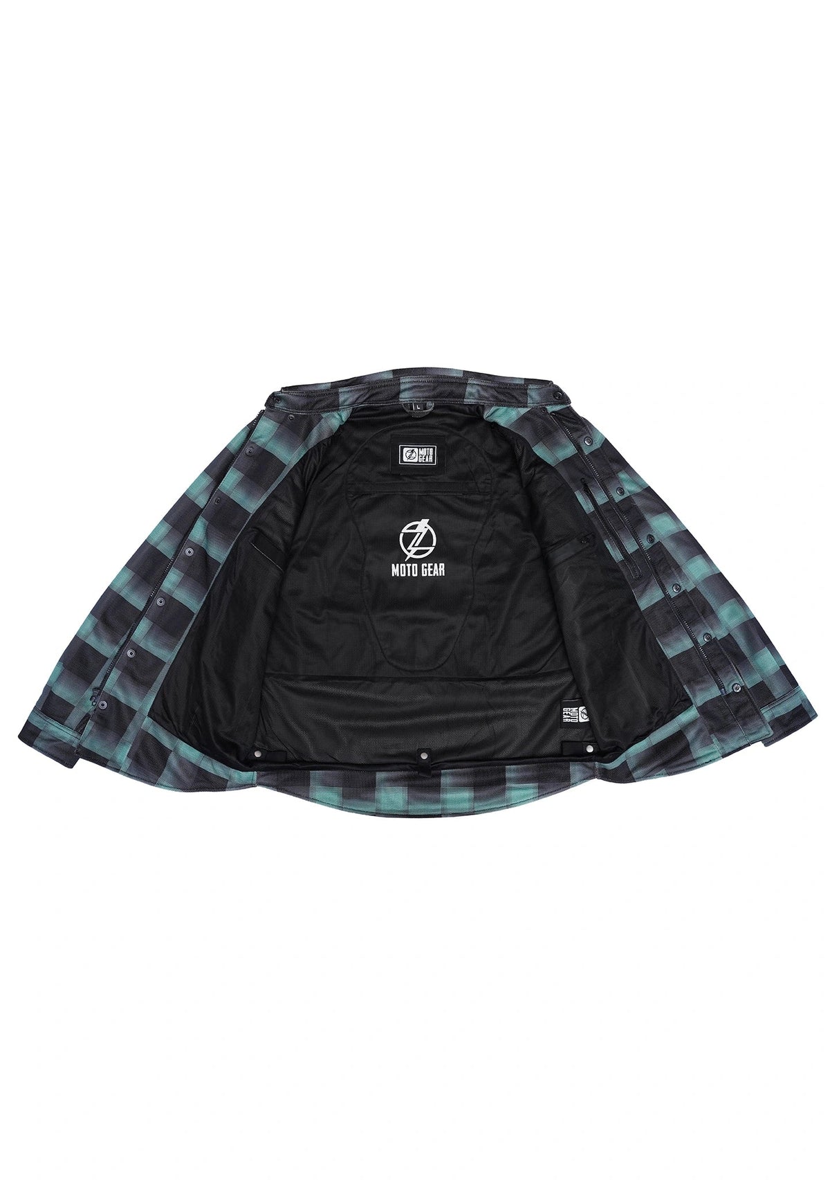 Men's Drifter Mesh Shirt Emrald Check - Level 2 Protected - OZ MOTOGEAR - OZ MOTOGEAR