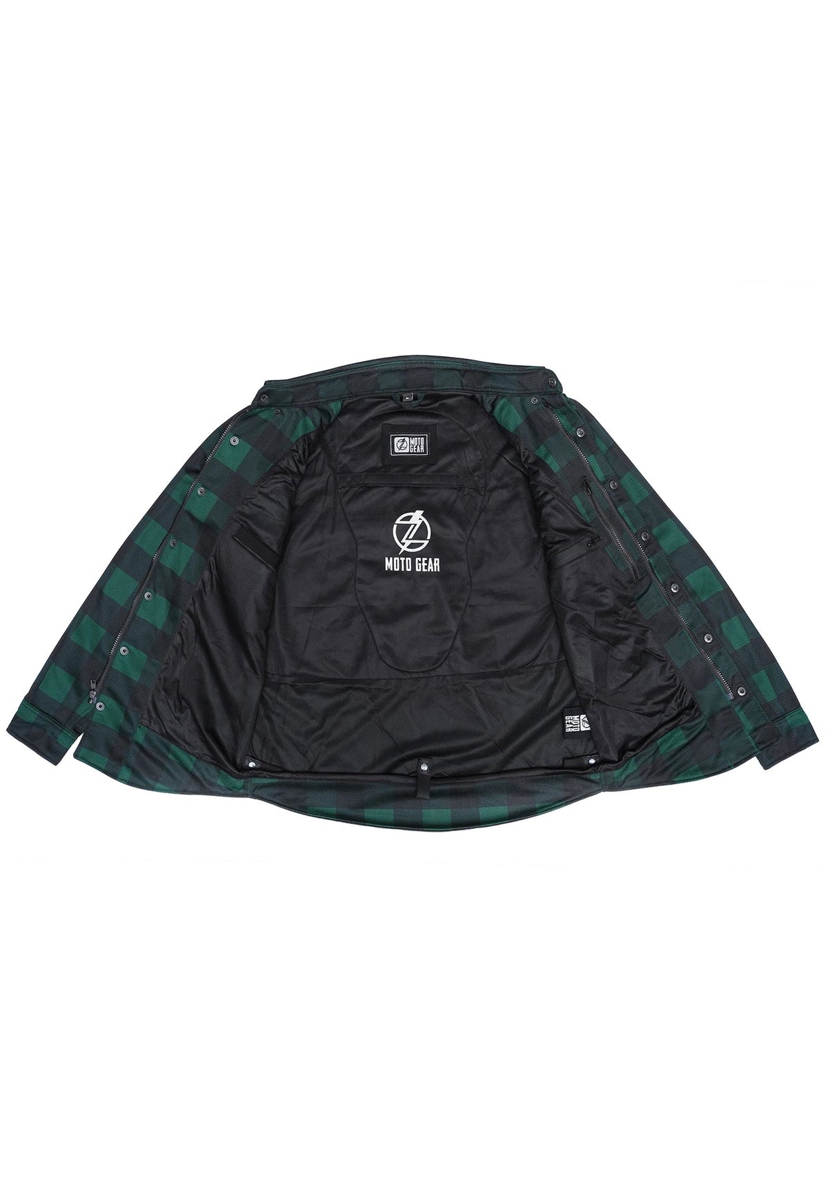Men's Drifter Mesh Shirt Green Check - Level 2 Protected - OZ MOTOGEAR - OZ MOTOGEAR