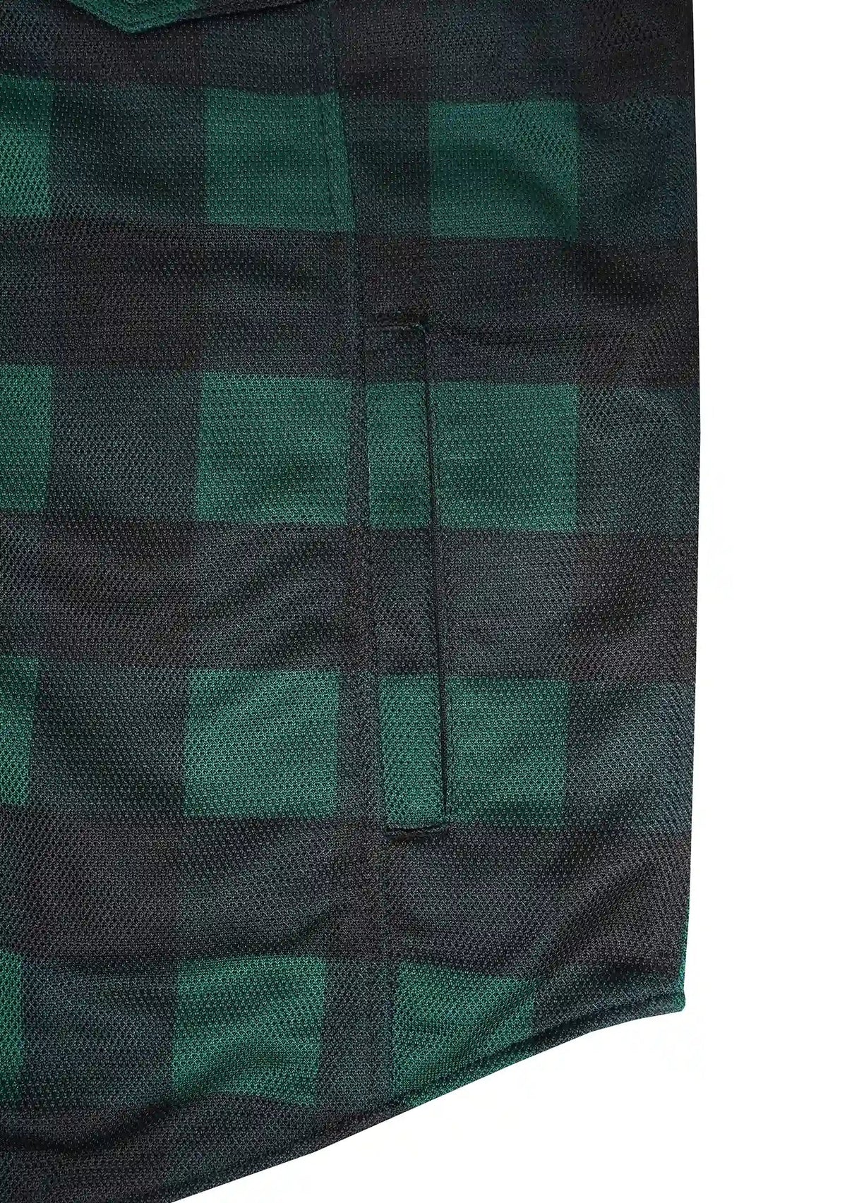 Men's Drifter Mesh Shirt Green Check - Level 2 Protected - OZ MOTOGEAR - OZ MOTOGEAR