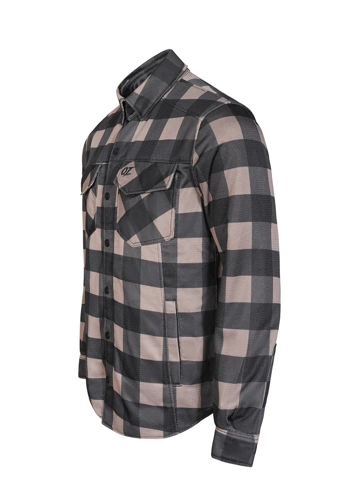 Men's Drifter Mesh Shirt Grey Check - Level 2 Protected - OZ MOTOGEAR - OZ MOTOGEAR