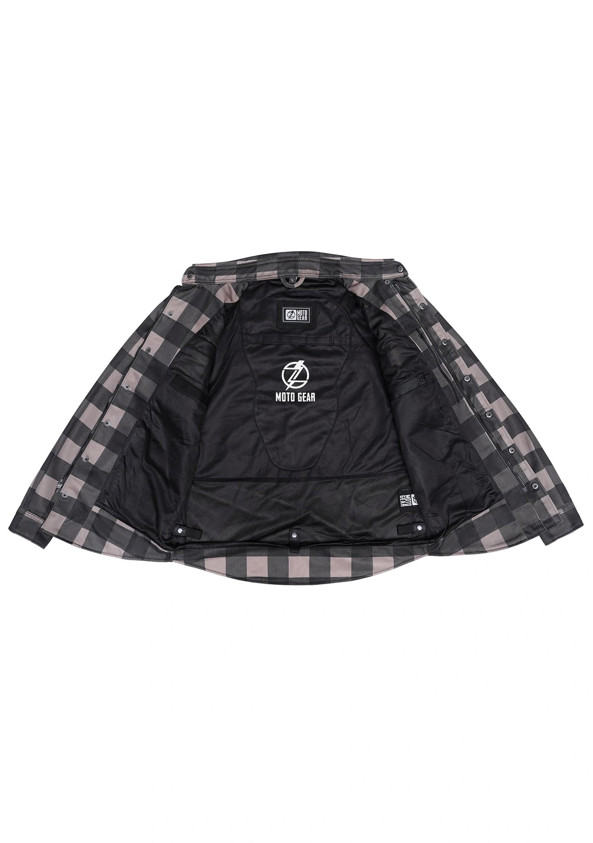 Men's Drifter Mesh Shirt Grey Check - Level 2 Protected - OZ MOTOGEAR - OZ MOTOGEAR