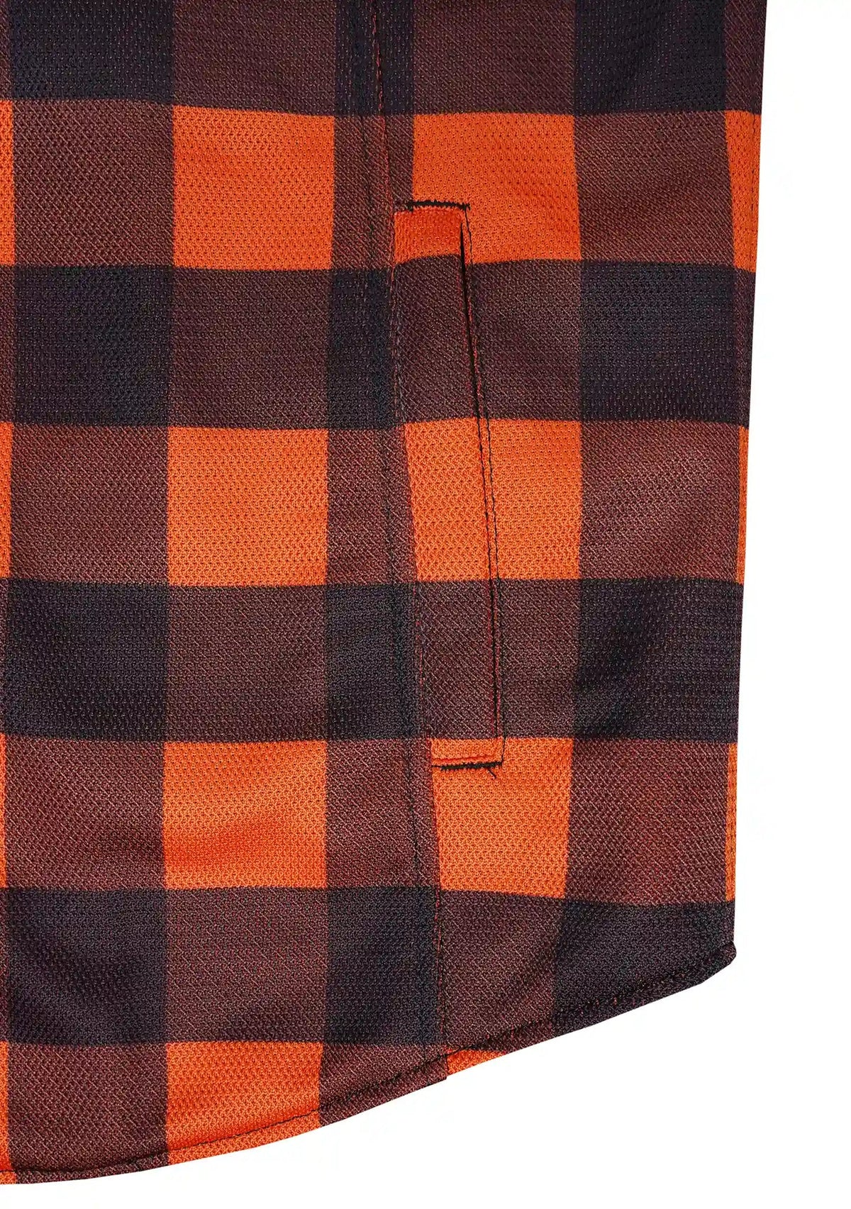 Men's Drifter Mesh Shirt Orange Check - Level 2 Protected - OZ MOTOGEAR - OZ MOTOGEAR