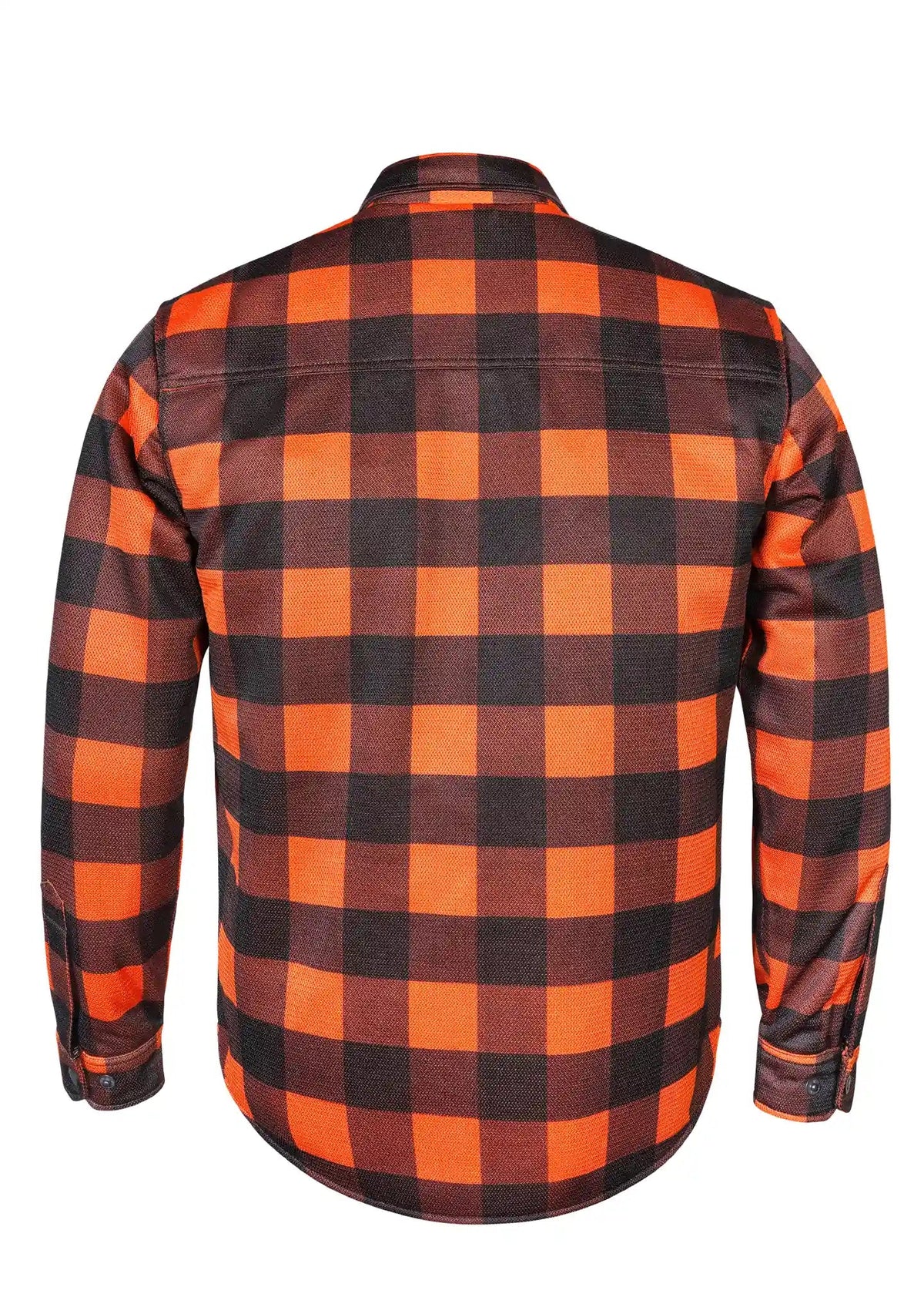 Men's Drifter Mesh Shirt Orange Check - Level 2 Protected - OZ MOTOGEAR - OZ MOTOGEAR