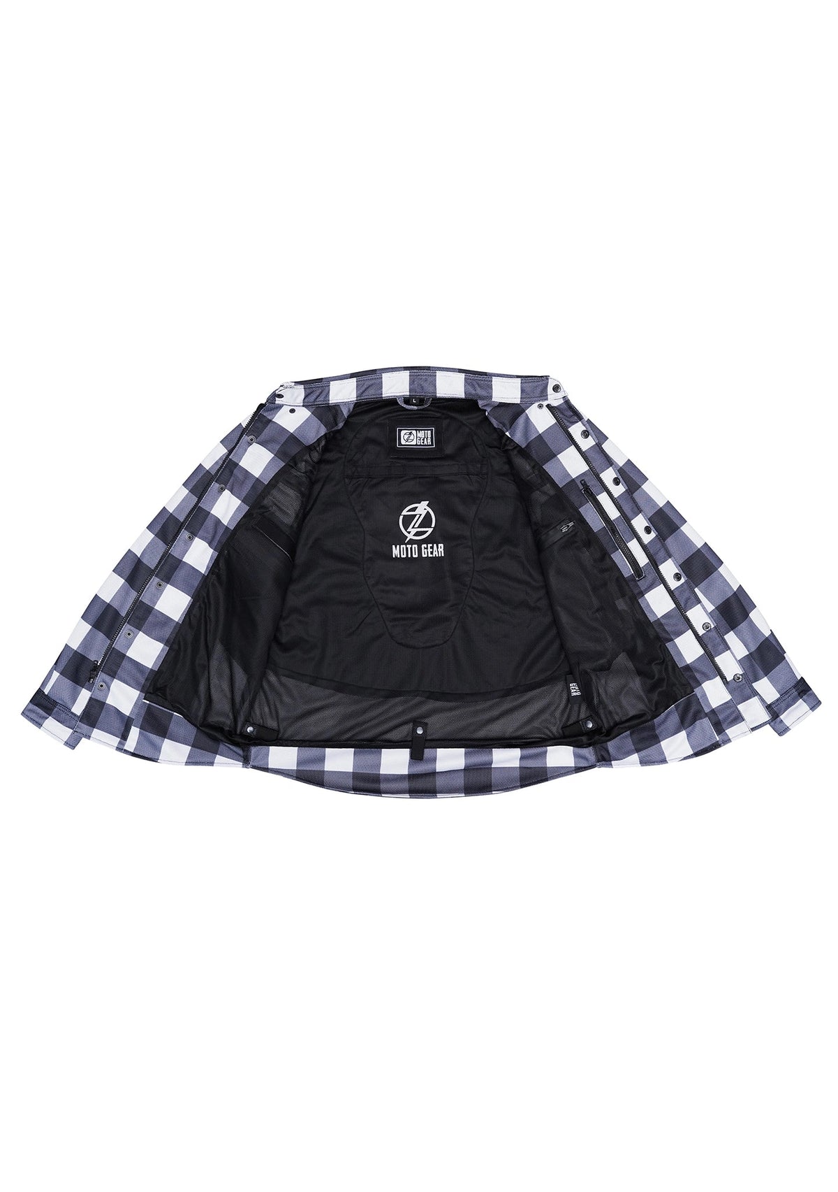 Men's Drifter Mesh Shirt White Check - Level 2 Protected - OZ MOTOGEAR - OZ MOTOGEAR