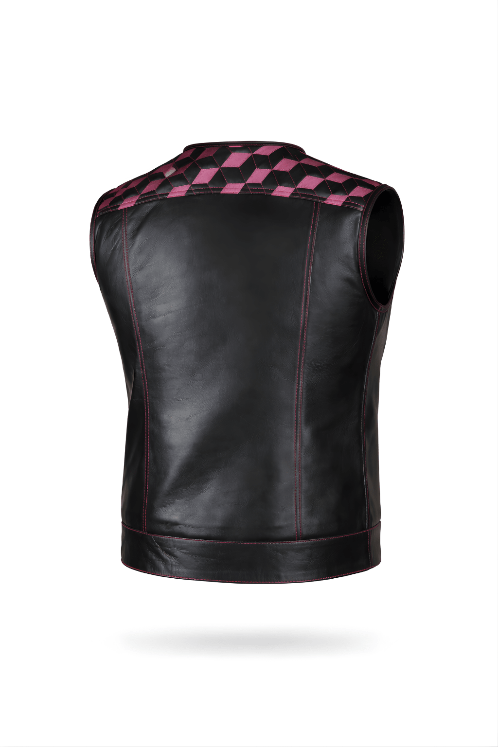 Quilted Leather Vest for Motorcycle Riders