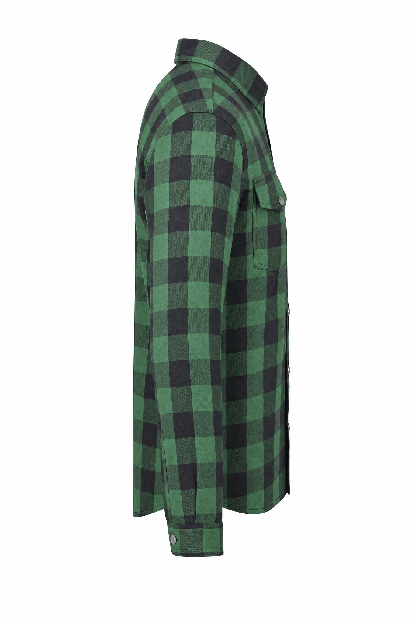 Men's Motorcycle Flannel Shirt CE AAA Certified Black & Green - OZ MOTOGEAR - Oz Motogear