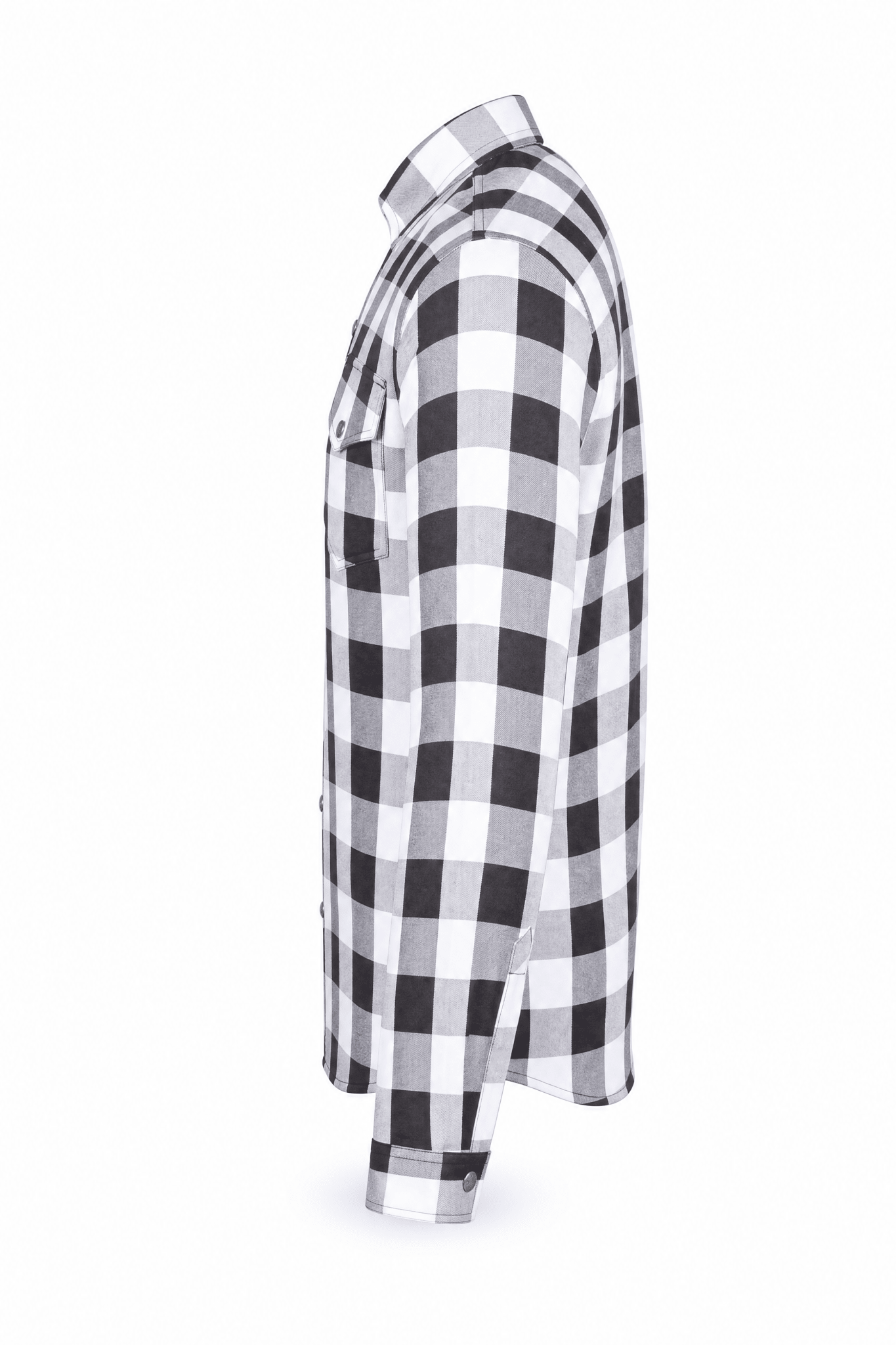 Men's Motorcycle Flannel Shirt CE AAA Certified Black & White - OZ MOTOGEAR - Oz Motogear