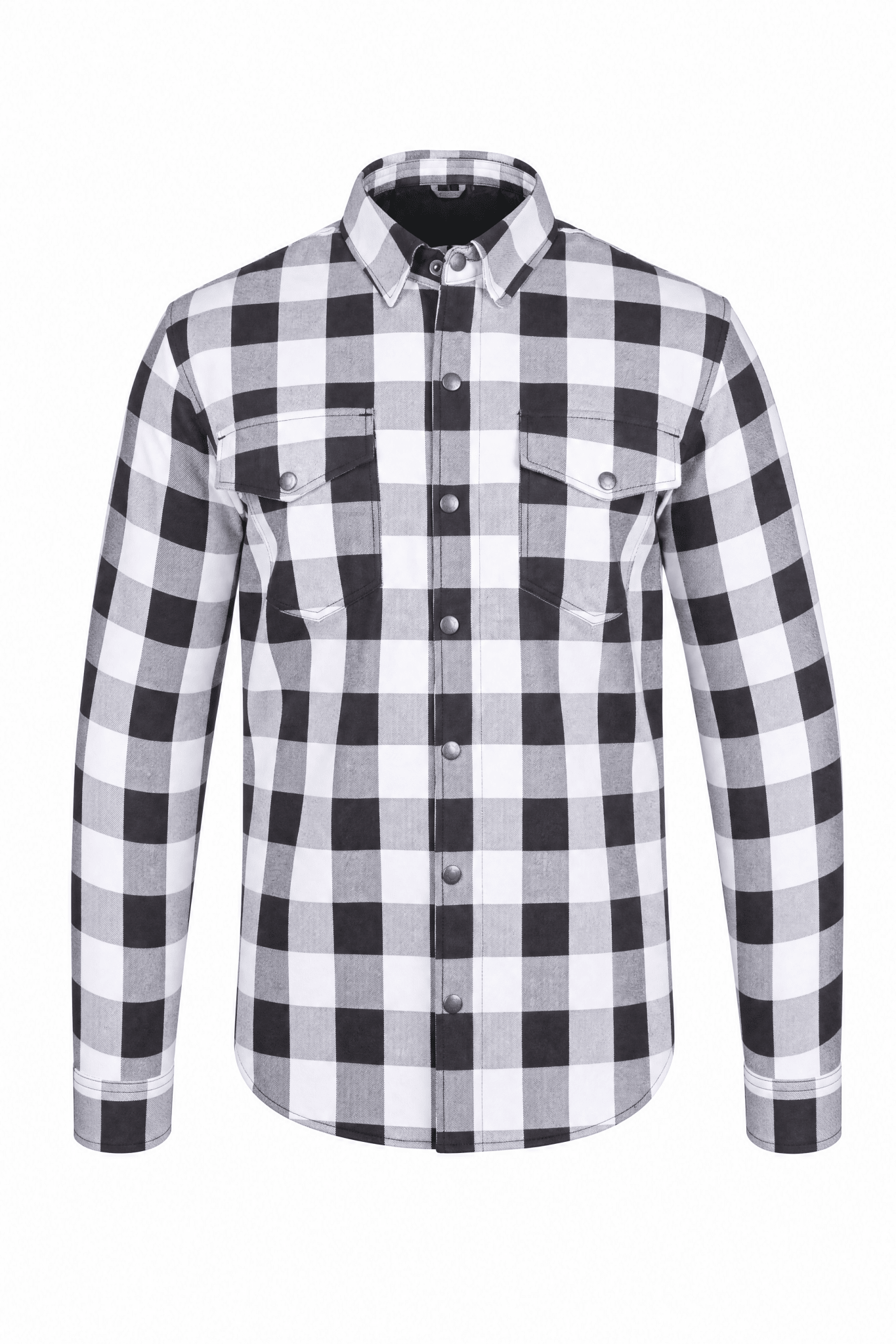 Men's Motorcycle Flannel Shirt CE AAA Certified Black & White - OZ MOTOGEAR - Oz Motogear