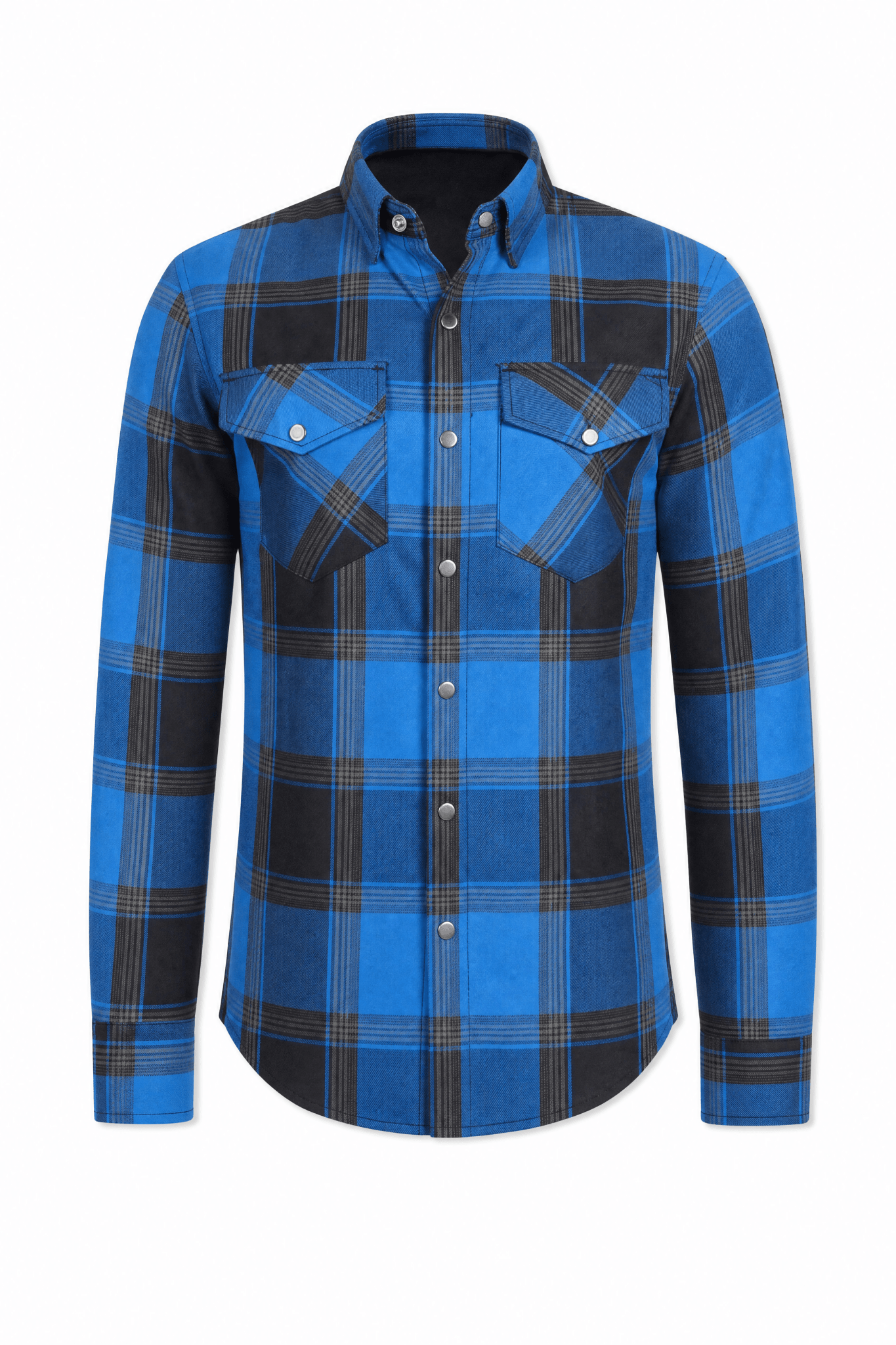 Men's Motorcycle Flannel Shirt CE AAA Certified Dark Blue - OZ MOTOGEAR - Oz Motogear