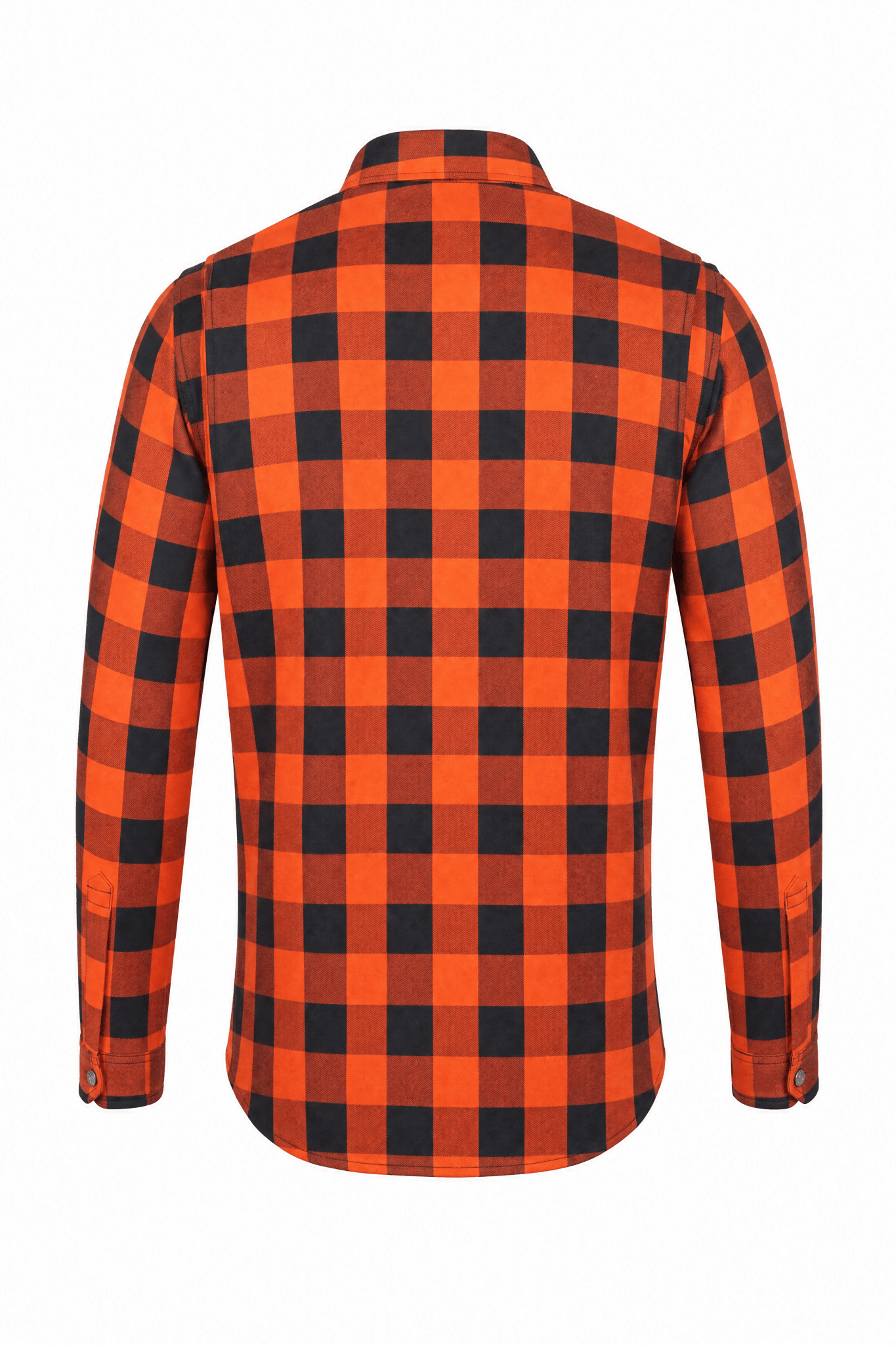 Men's Motorcycle Flannel Shirt CE AAA Certified Orange & Black - OZ MOTOGEAR - Oz Motogear