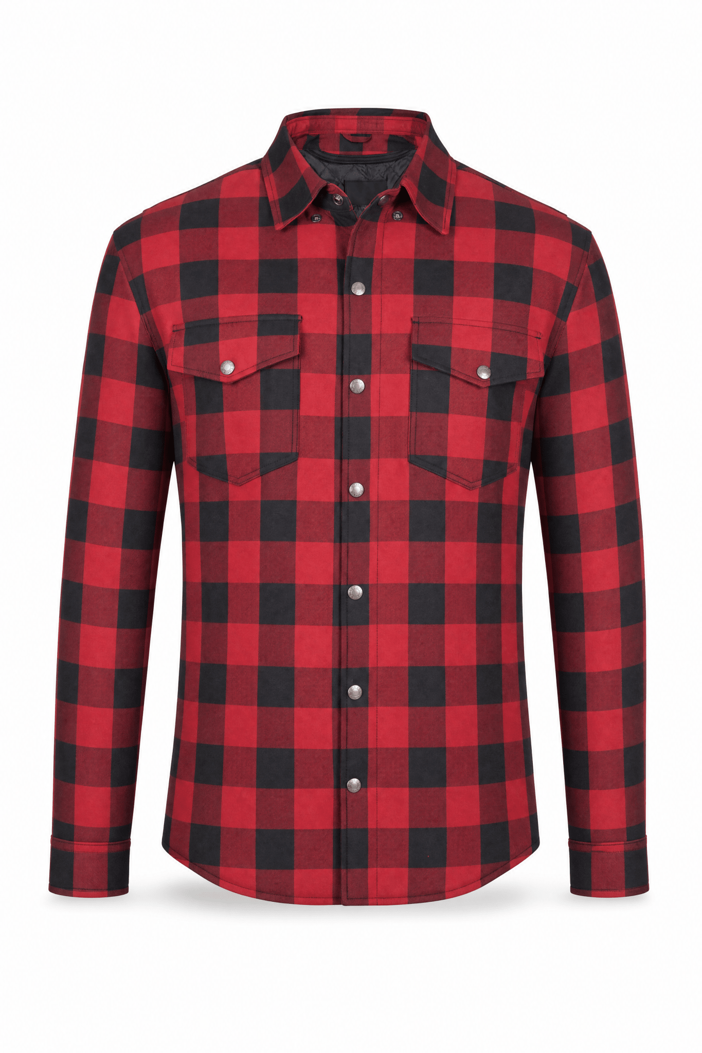Men's Motorcycle Flannel Shirt CE AAA Certified Red & Black - OZ MOTOGEAR - Oz Motogear