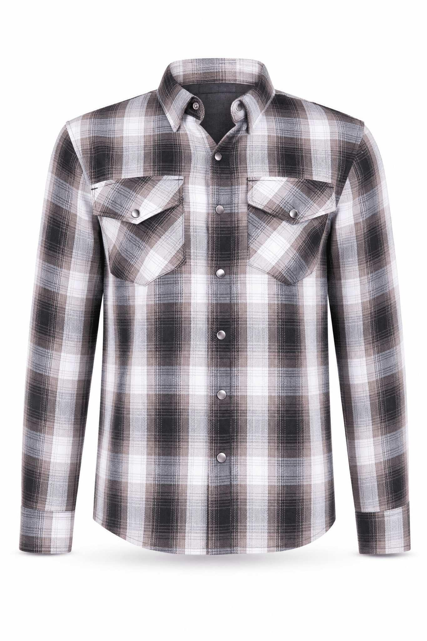 Men's Motorcycle Flannel Shirt CE AAA Certified White & Black - OZ MOTOGEAR - Oz Motogear