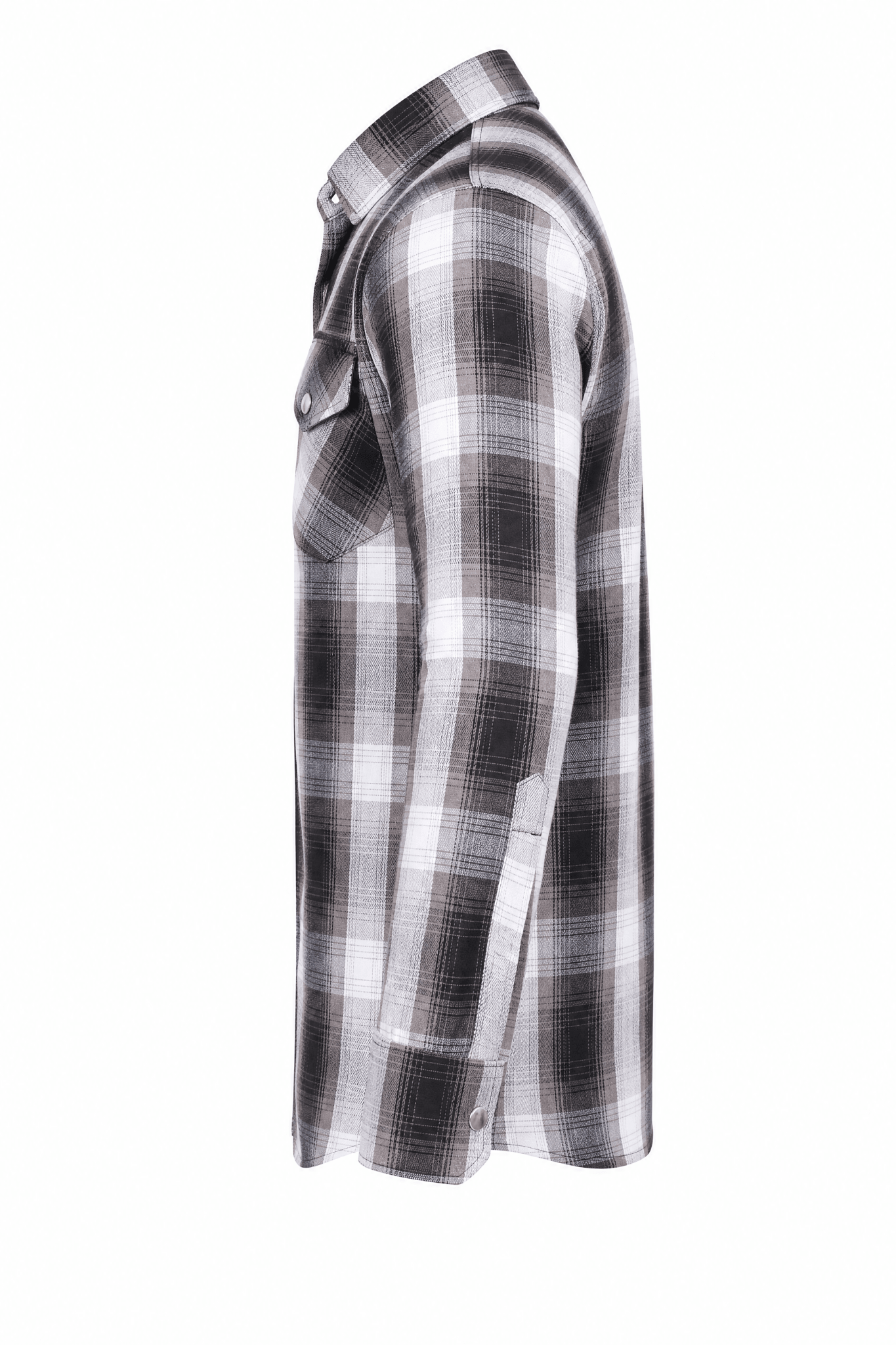 Men's Motorcycle Flannel Shirt CE AAA Certified White & Black - OZ MOTOGEAR - Oz Motogear