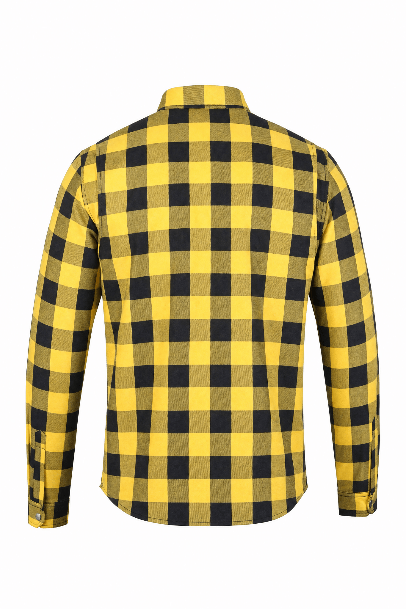 Men's Motorcycle Flannel Shirt CE AAA Certified Yellow & Black - OZ MOTOGEAR - Oz Motogear