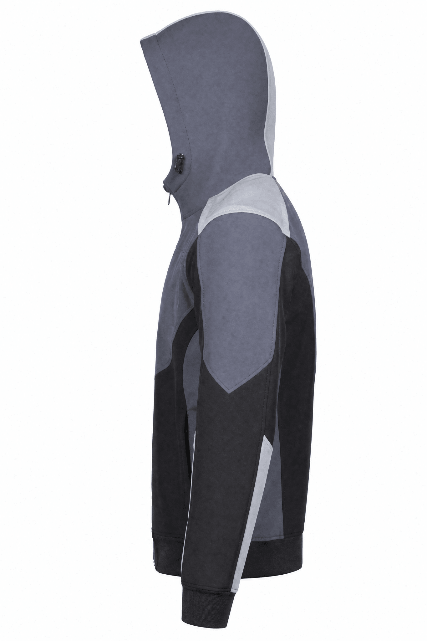 Men's Reflective Softshell Kevlar Armored Motorcycle Hoodie - CE AAA Certified Black & Grey- OZ MOTOGEAR - Oz Motogear