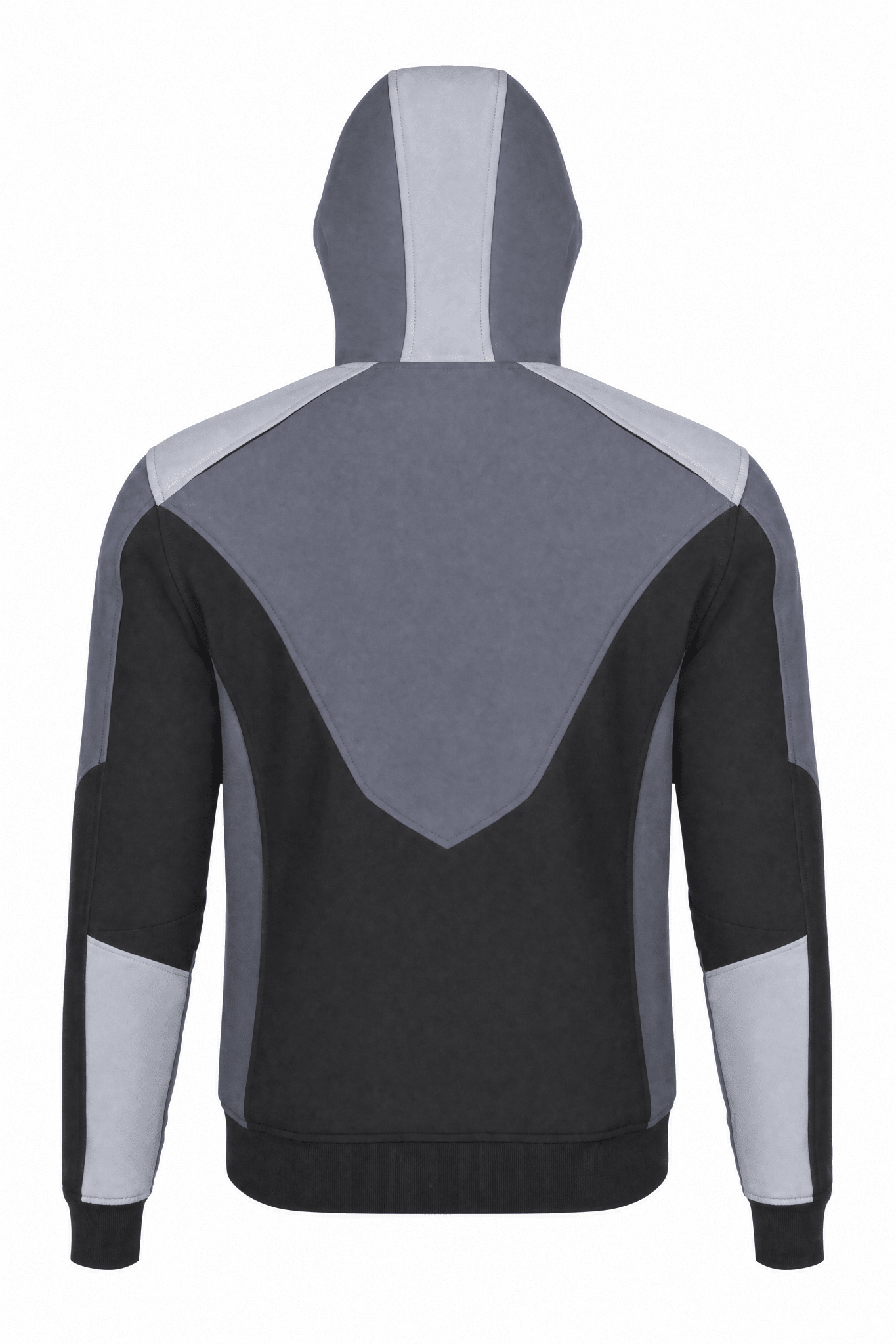 Men's Reflective Softshell Kevlar Armored Motorcycle Hoodie - CE AAA Certified Black & Grey- OZ MOTOGEAR - Oz Motogear