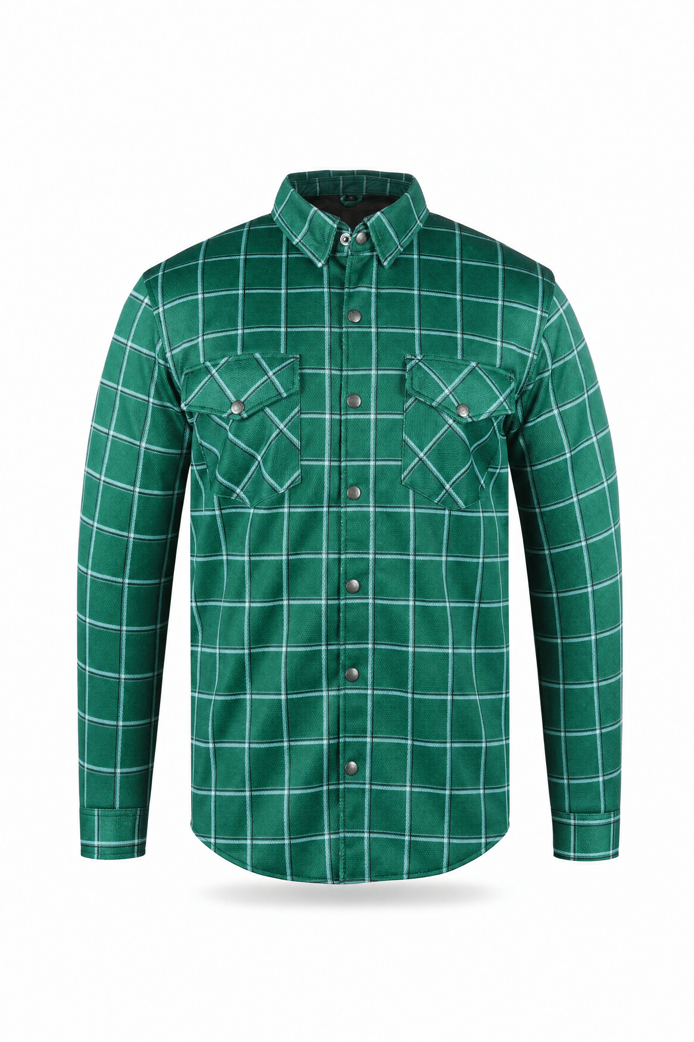 Men`s Summer Motorcycle Mesh Shirt CE AA Green Check - OZ MOTOGEAR - Oz Motogear