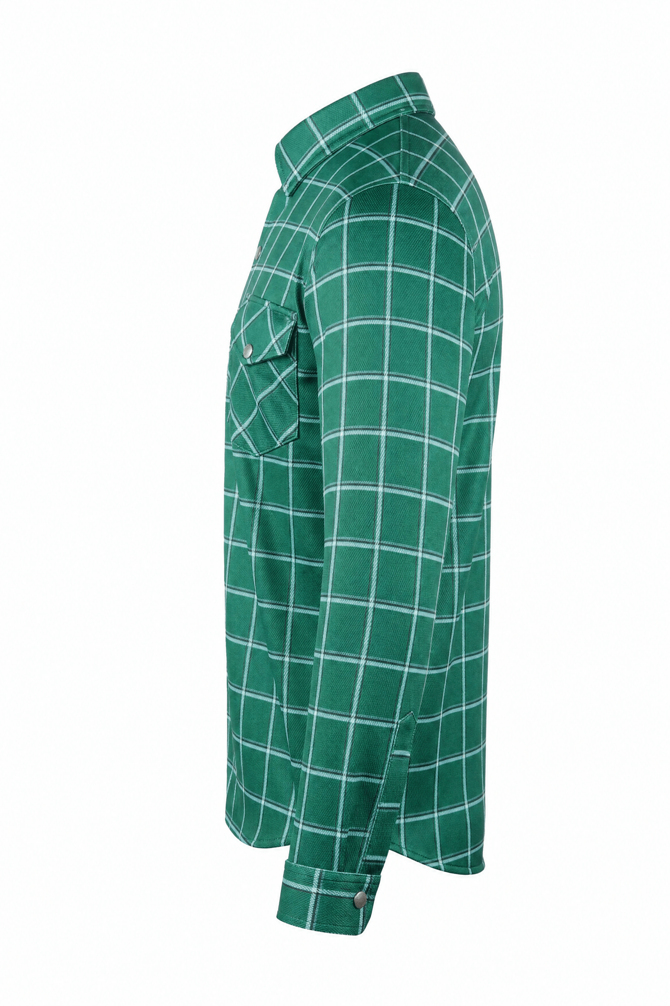 Men`s Summer Motorcycle Mesh Shirt CE AA Green Check - OZ MOTOGEAR - Oz Motogear