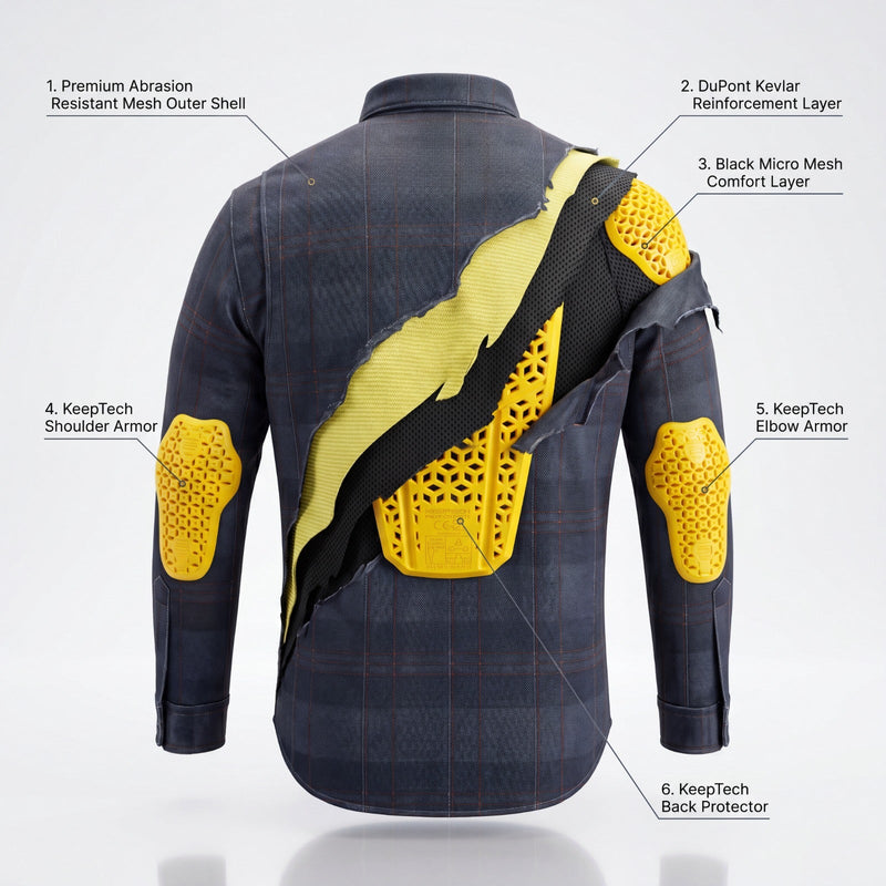 Men`s Summer Motorcycle Mesh Shirt CE AA Black - OZ MOTOGEAR