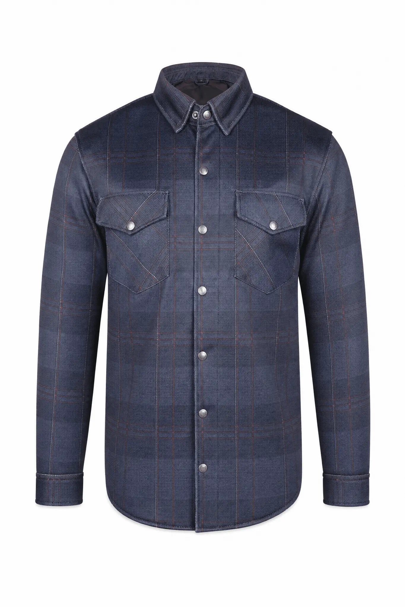 Drifter Mesh Shirt — Orange Dark Plaid - Level 2 Protected - OZ MOTOGEAR