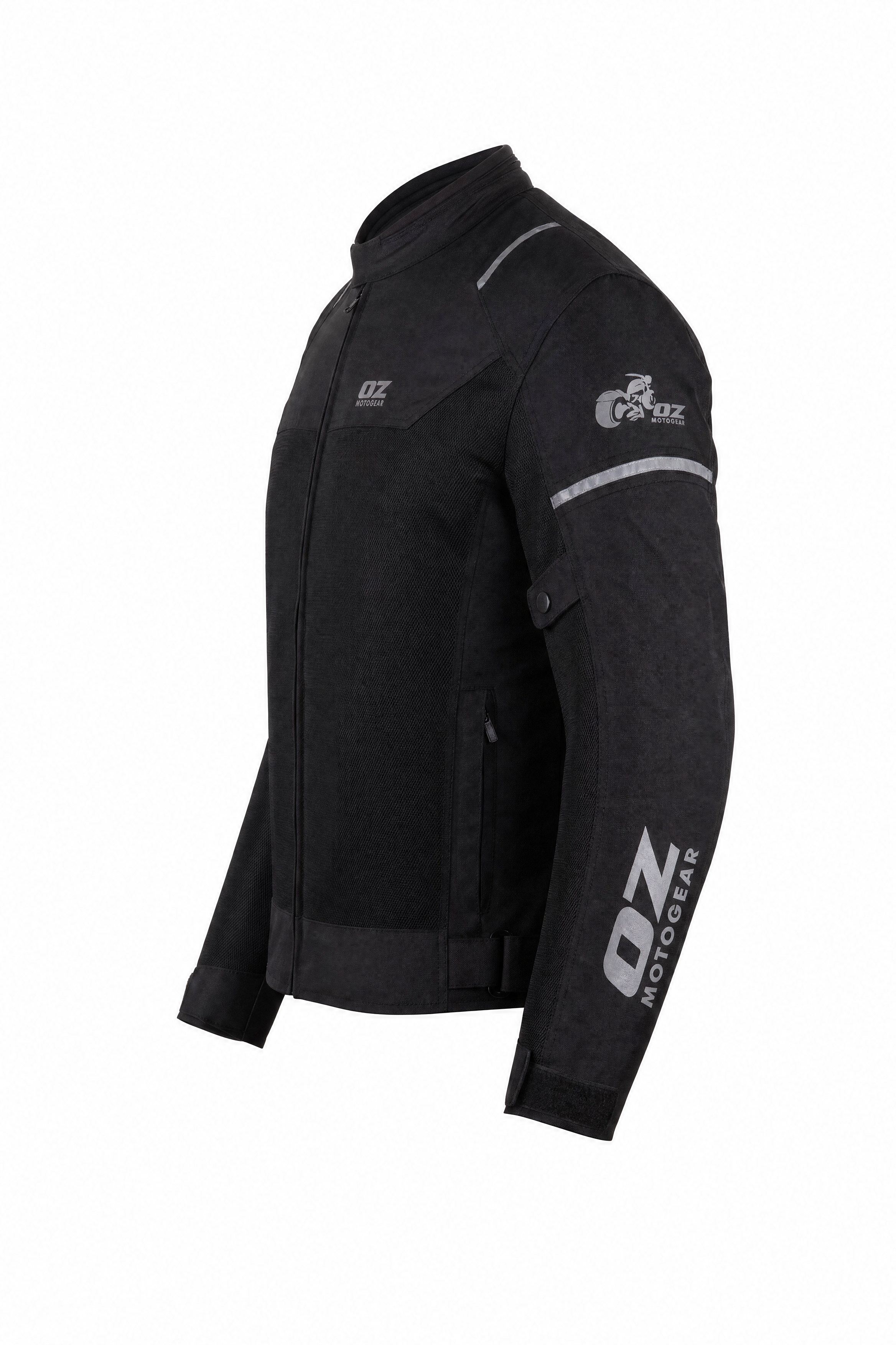 Men's Summer Motorcycle Mesh Jacket CE AA Cordura Black - OZ MOTOGEAR