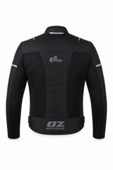 Men's Summer Motorcycle Mesh Jacket CE AA Cordura Black - OZ MOTOGEAR