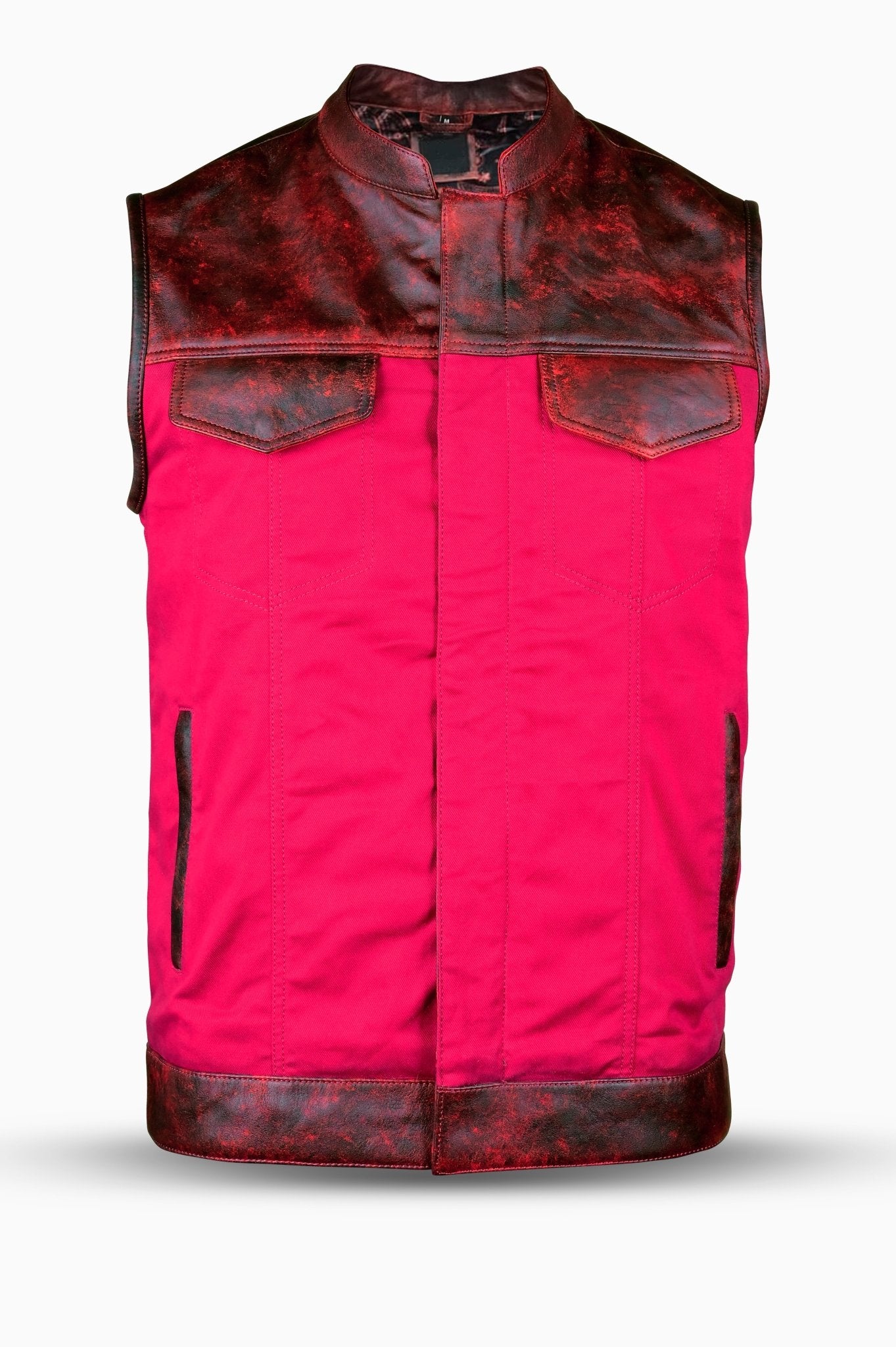 Women’s Hot Pink Leather & Mesh Motorcycle Vest - OZ MOTOGEAR